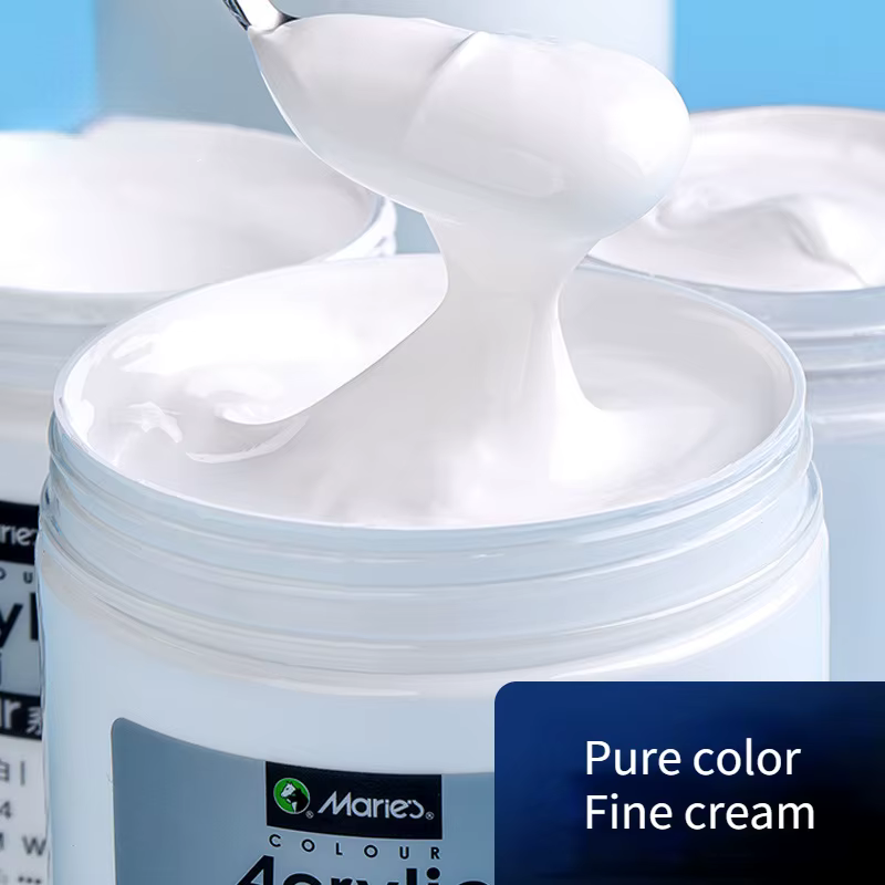 Peintures acryliques blanches de 300ml en grands pots pour peinture murale sans perte de couleur