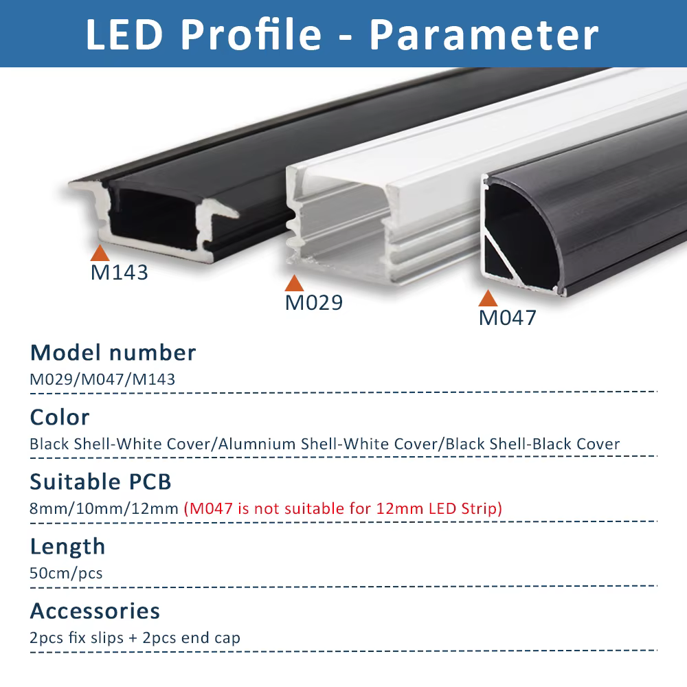 Profilé en aluminium pour bande LED encastrée