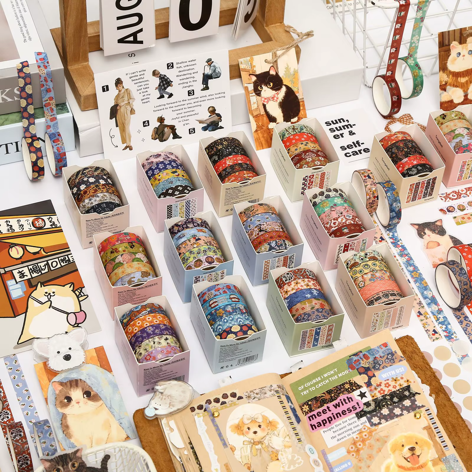 Ensemble de 5 rouleaux de ruban Washi de style japonais