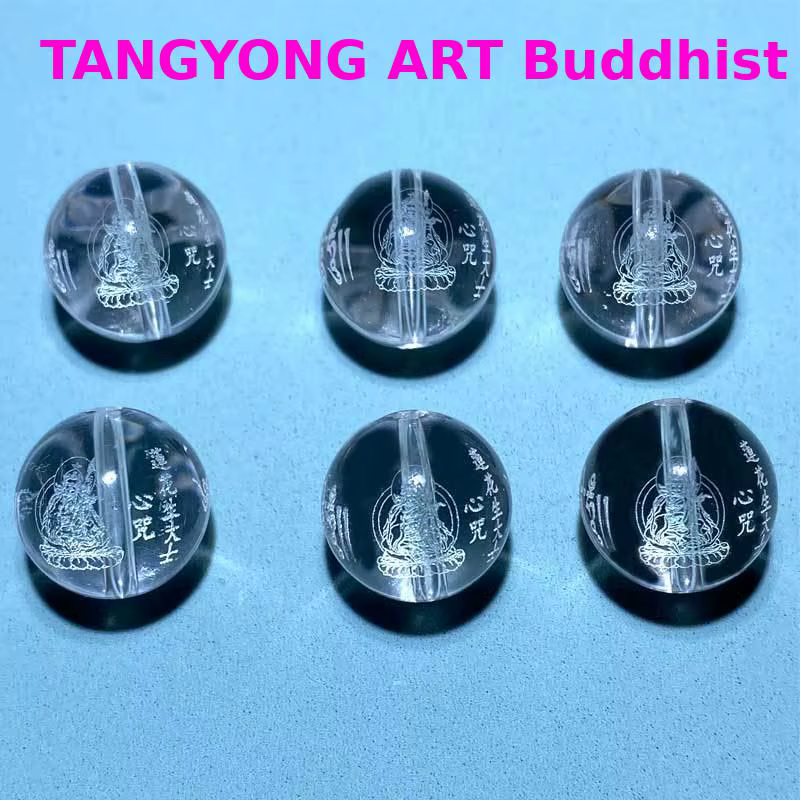 50 % de réduction sur 10 pièces de perles de prière de bouddha sculptées en cristal exclusives Guru Rinpoche Padmasambhava pour le plaisir du moine du temple, protection bouddhiste