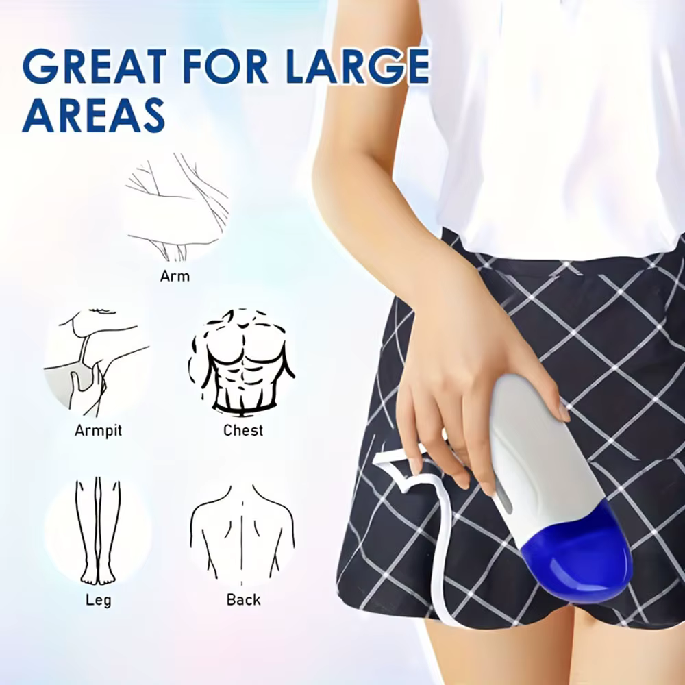 Kit de cire à rouler pour femmes et hommes, avec sensibilité, comprend 1 cartouche de cire, 50 bandes de cire, 5 lingettes, utilisation en tension 110V