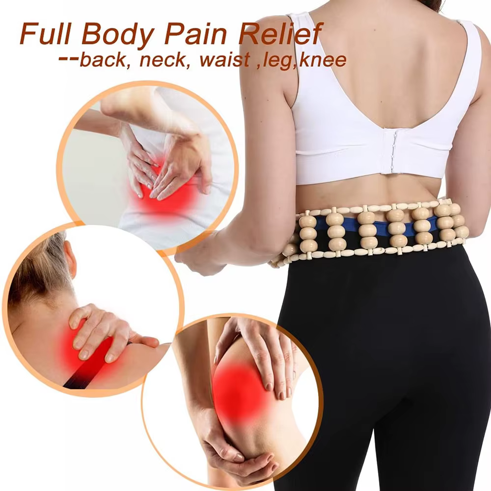 Corde à rouleau de Massage en bois, 1 pièce, pour le Drainage lymphatique et la sculpture du corps, outil de Massage du dos portatif pour soulager les douleurs musculaires