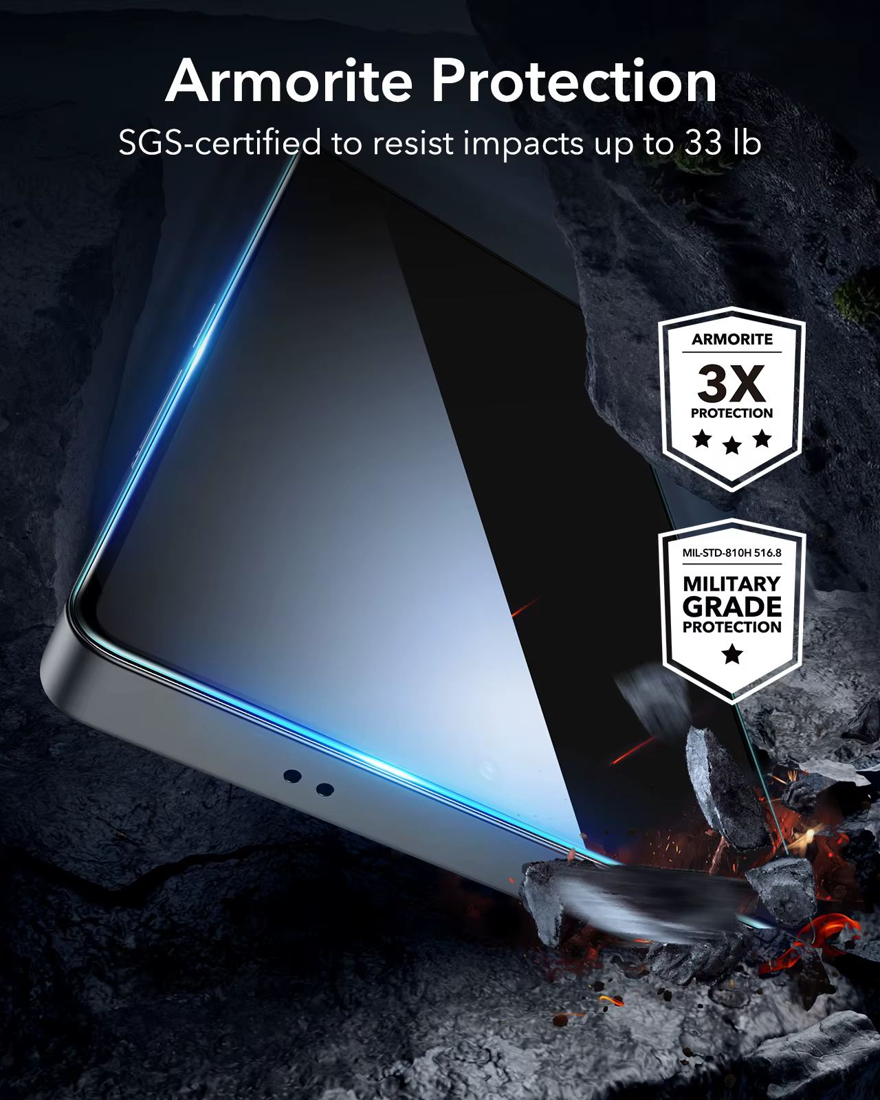 ESR pour Samsung S25 Ultra Protecteur d'écran 9H Couverture complète Verre trempé Film transparent de confidentialité/HD pour Galaxy S25 Ultra [6,9"]
