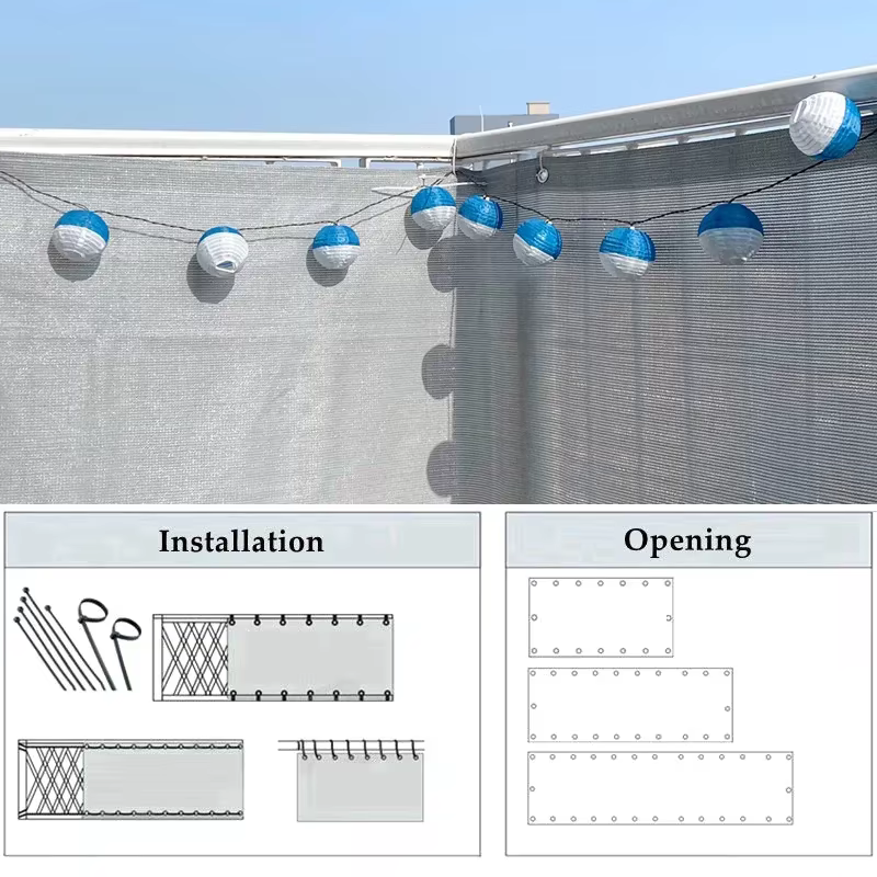 Brise-vue de balcon gris 220 g/m²