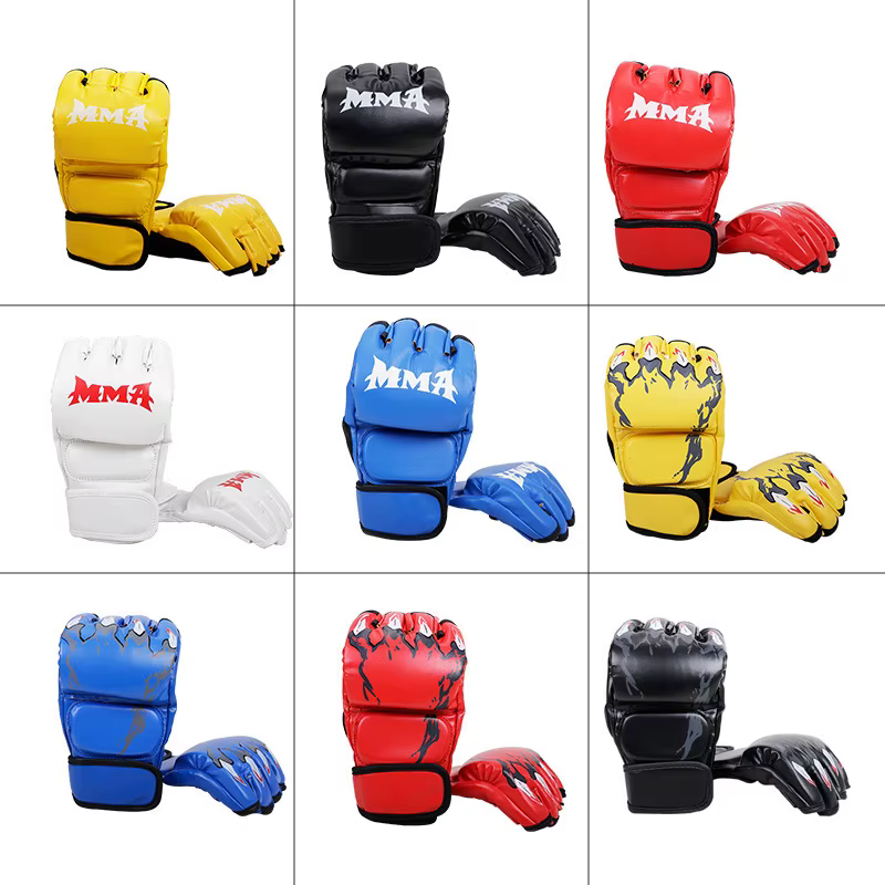 Gants d'entraînement de haute qualité MMA et Arts martiaux avec doigts épaissis, protection ajoutée, flexibilité, adaptés aux adultes et aux enfants