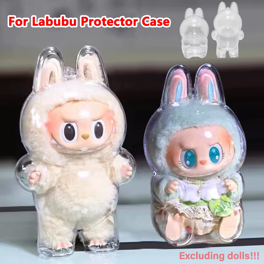 Étui de protection Transparent pour poupée Labubu V1 V2 V3, coque anti-poussière pour Labubu 4.0, boîte de rangement, accessoires de poupées