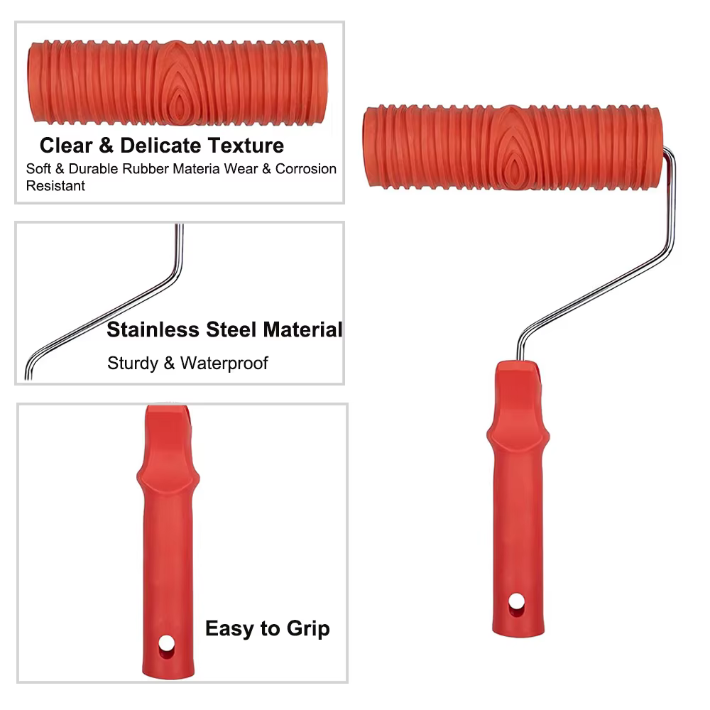 Ensemble d'outils de grain de bois en caoutchouc