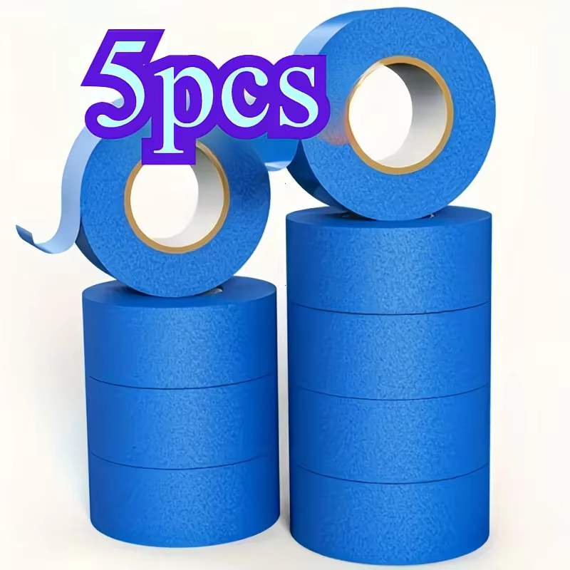 5 rouleaux de ruban adhésif bleu pour peintre