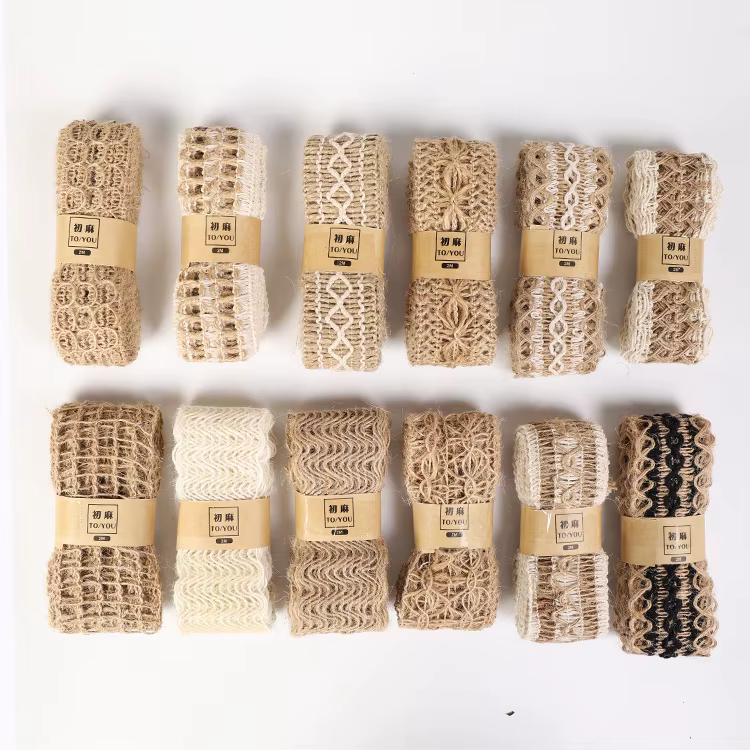 Ruban en Toile de Jute Naturelle Tissée