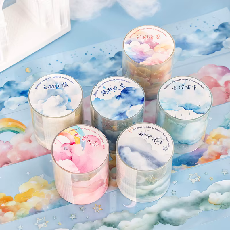 1 rouleau/4, 5x200cm de ruban décoratif Kawaii Sky Cloud