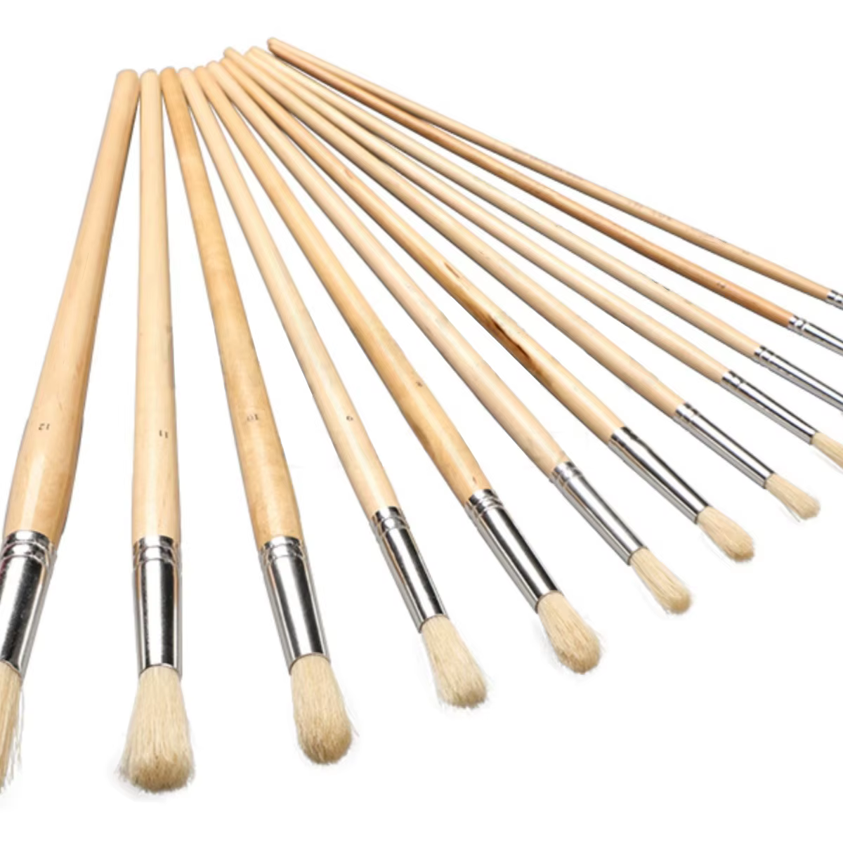 Ensemble de pinceaux à huile à tête ronde