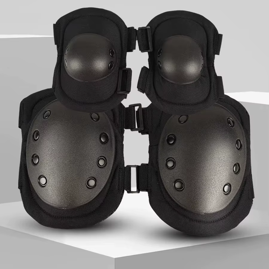 Ensemble de quatre protections pour genoux et coudes, protections pour genoux et coudes pour airsoft, combat, paintball, patinage, sports de plein air, équipement de sécurité
