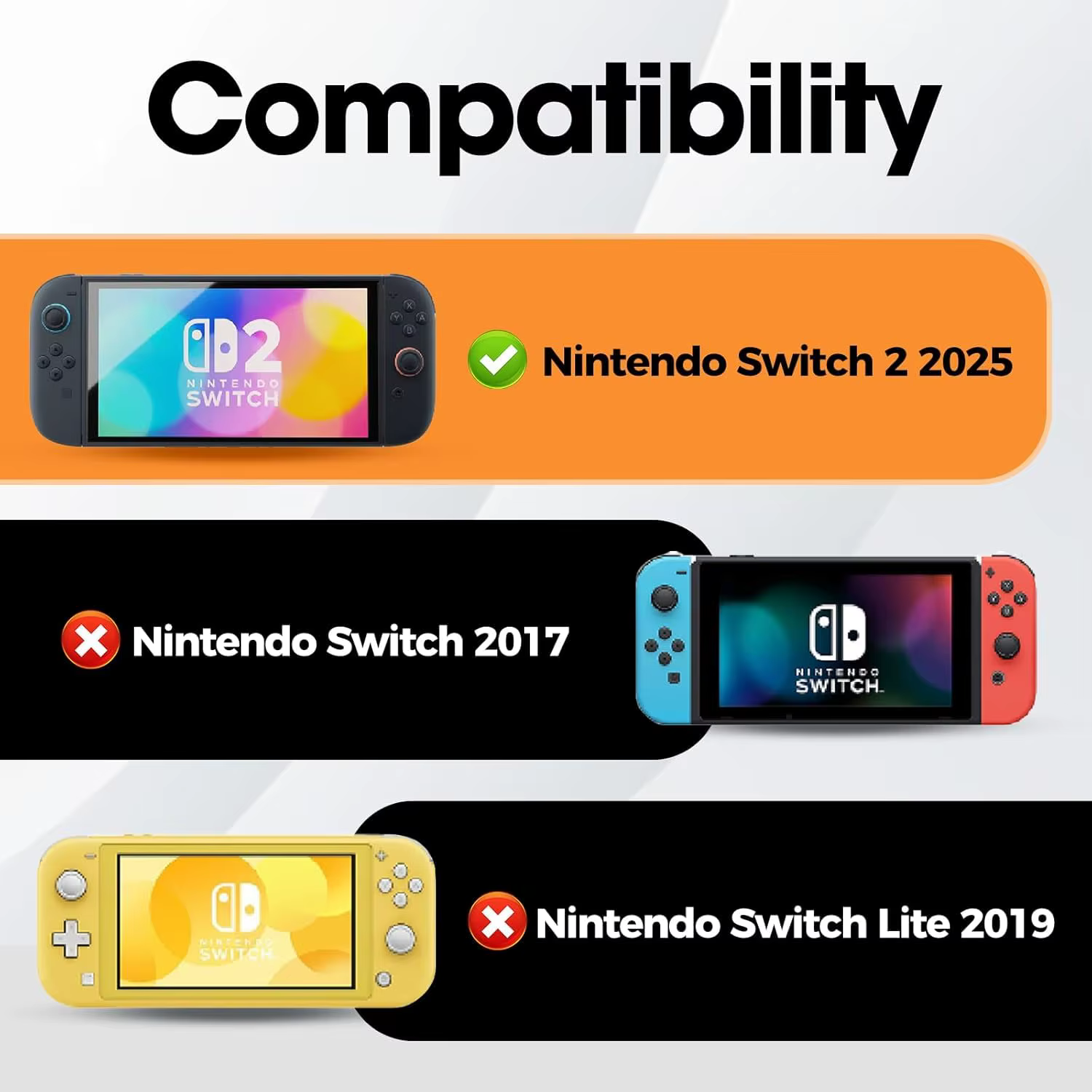 Étui de protection transparent pour Switch 2 (2025) – Housse anti-rayures et absorbant les chocs avec poignée ergonomique pour NS 2