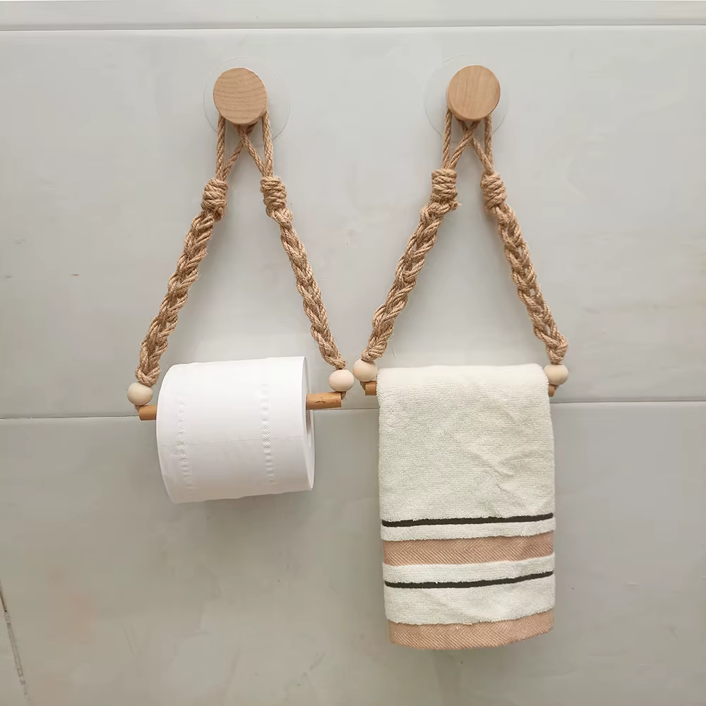 Porte-papier toilette mural en bois, accessoires de salle de bain, support pour rouleau de papier toilette, porte-serviettes pour toilettes, 1/2 pièces