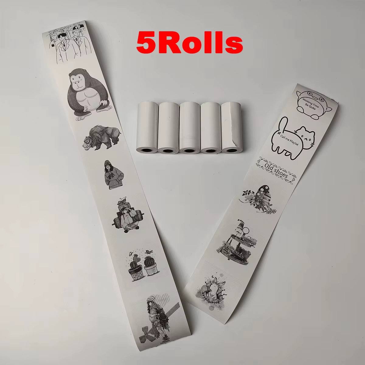 16 rouleaux de papier d'imprimante thermique 57x25mm papiers thermiques auto-adhésifs imprimantes d'étiquettes couleur HD pour Mini imprimante Portable sans encre