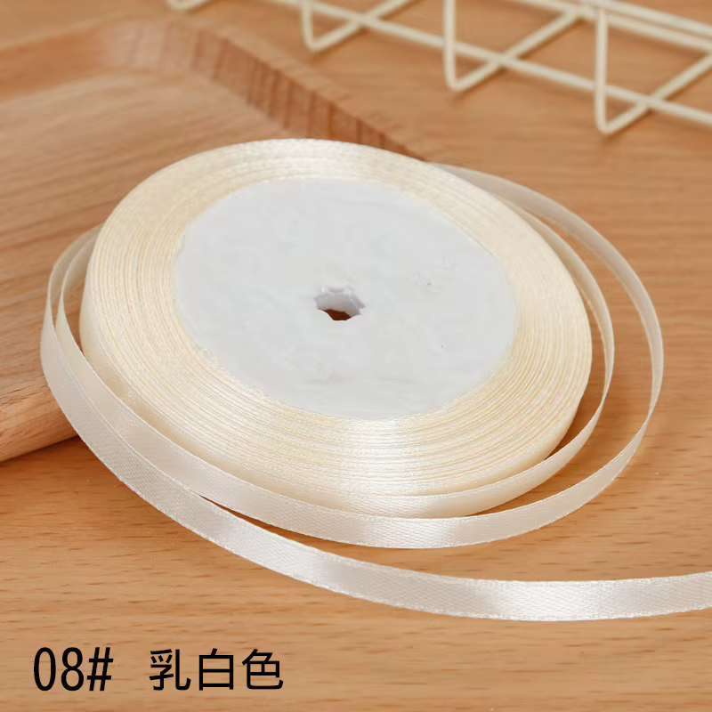 Ruban en satin de soie de 25 yards et 6 mm pour artisanat
