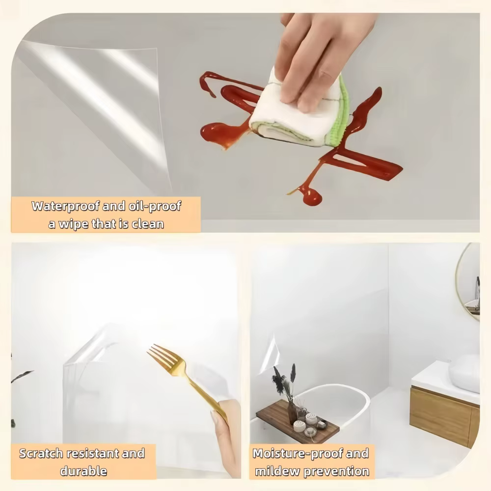 1 rouleau de papier peint transparent protecteur pour mur