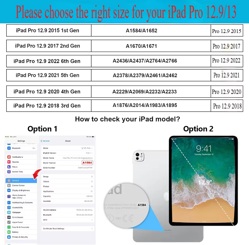 Étui pour iPad Pro 12.9 couverture 2015/2017 A2014 A1895 A1876 A1671 A1584 A1652 léger mince couverture aimant iPad Air 13 2024 funda