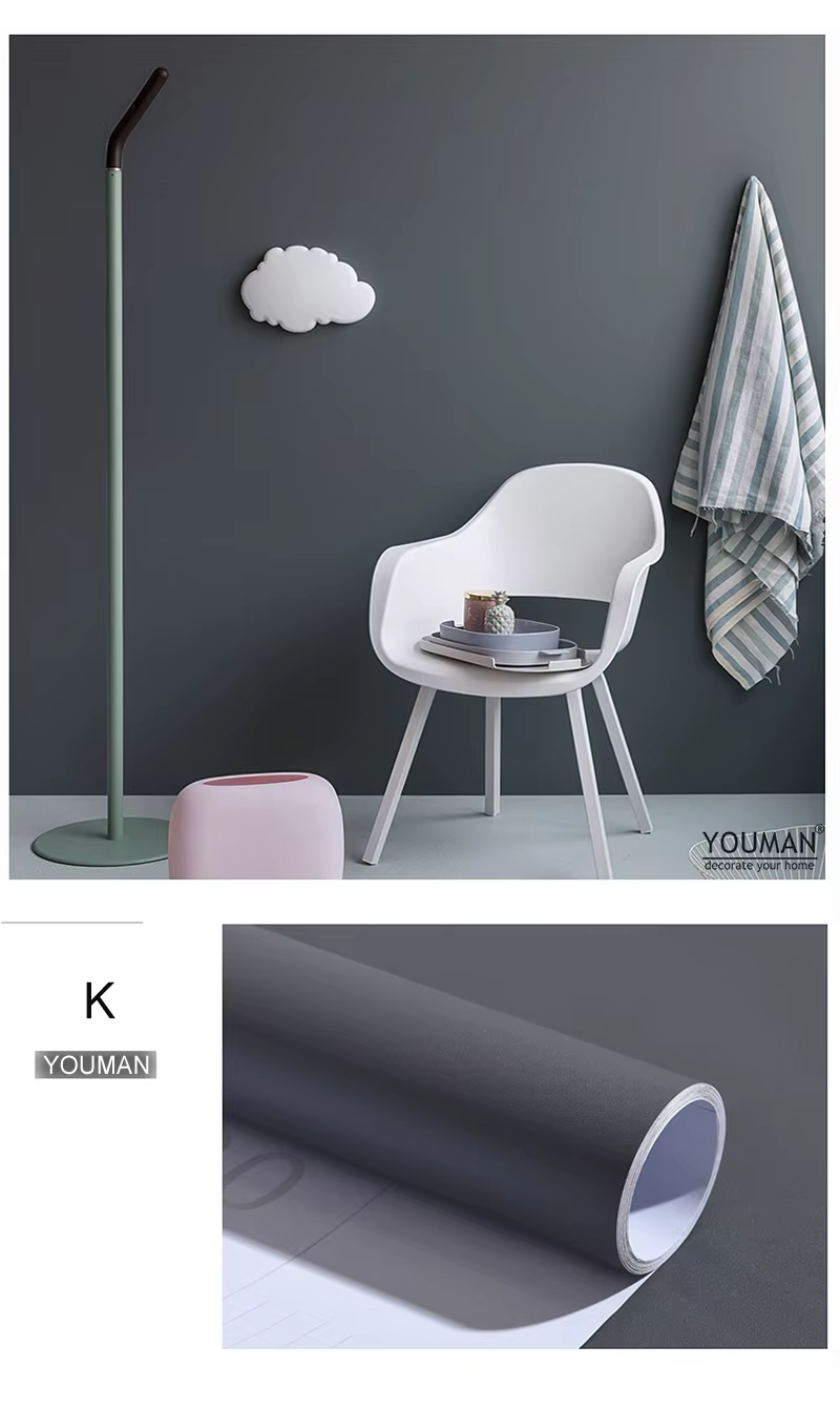 Papier peint auto-adhésif décoratif en vinyle blanc mat