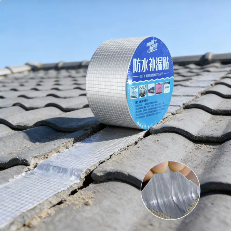 1 pièce Ruban Butyle Auto-adhésif en Feuille d'Aluminium pour Réparation de Fuites de Toiture