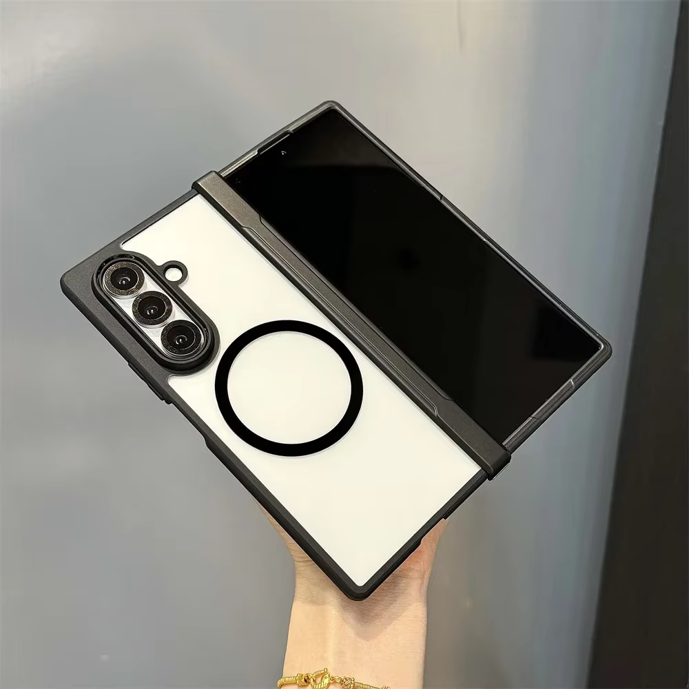 Fold7 housse pour Magsafe magnétique mat coque de téléphone pour Samsung Galaxy Z Fold 7 5G 2025 couverture de Protection de charnière transparente