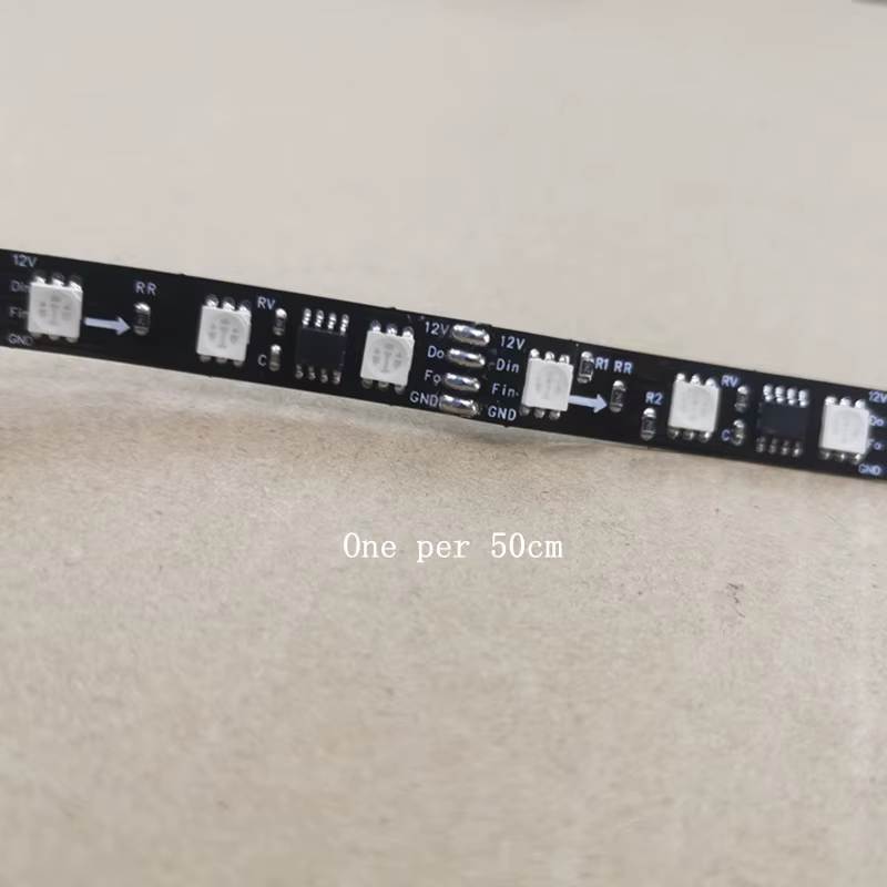 Bande lumineuse RGB LED adressable, 4P IC16703, 12V, 5m, 60LED Pixel, point de rupture, transmission continue, 4 fils, IP20, 5m