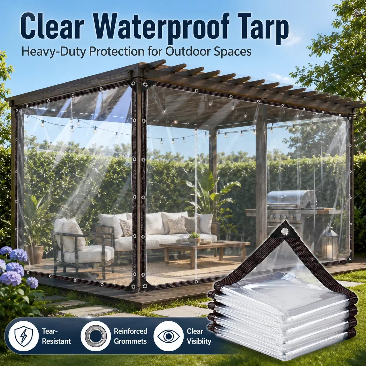Bâche transparente imperméable pour jardin