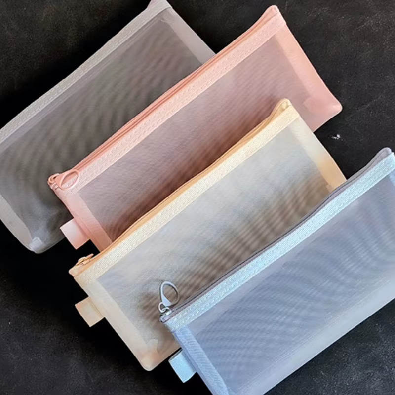 Sacs de rangement pour pinceaux de maquillage, trousse à crayons en maille transparente pour étudiants, poudres de maquillage, rouge à lèvres, Ins Travel Cosmetic Evaluation
