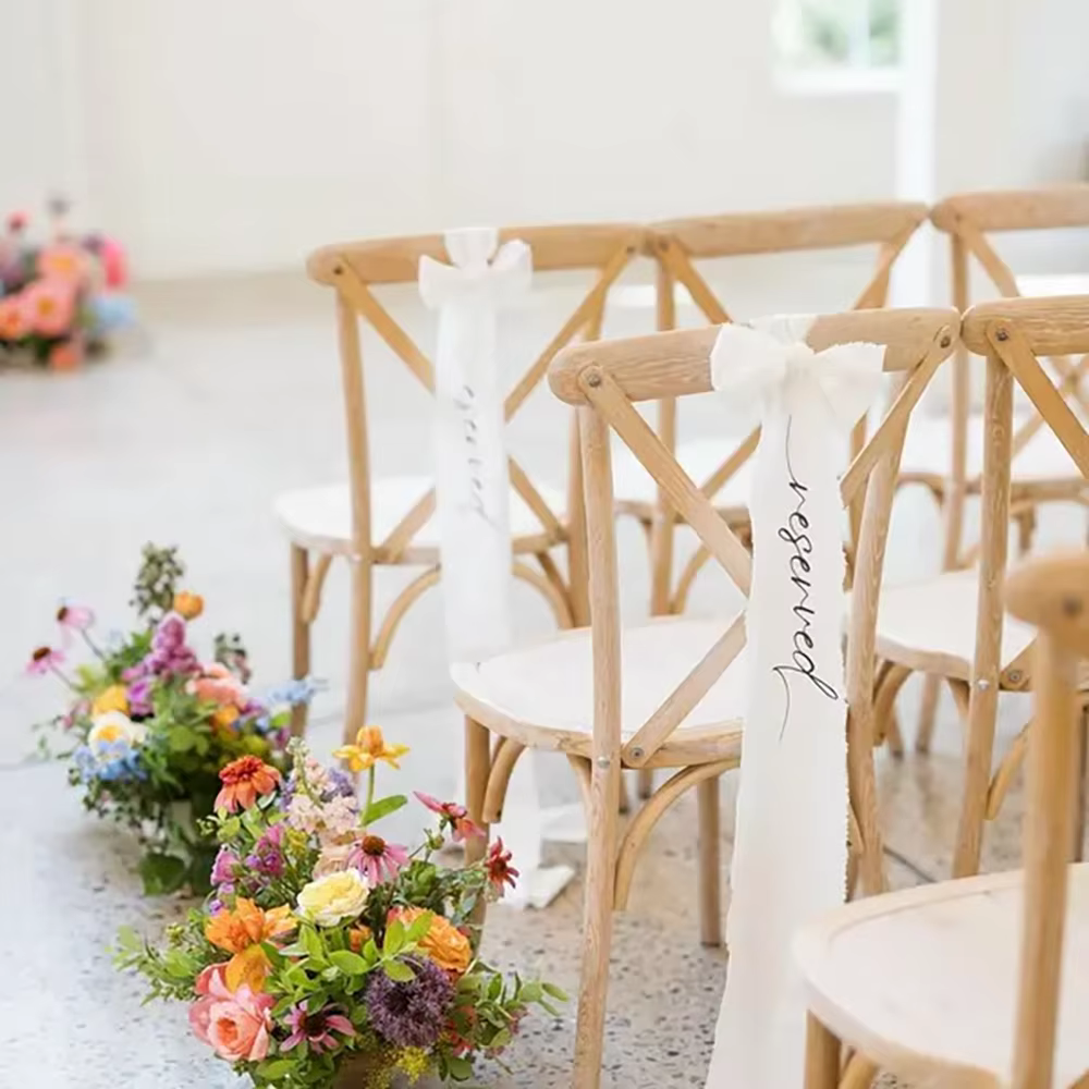Ruban à mémoire personnalisée IN LOVING, signe de mariage commémoratif, chaise réservée, ruban à nœud, cérémonie de mariage ou réception, enterrement de vie de jeune fille