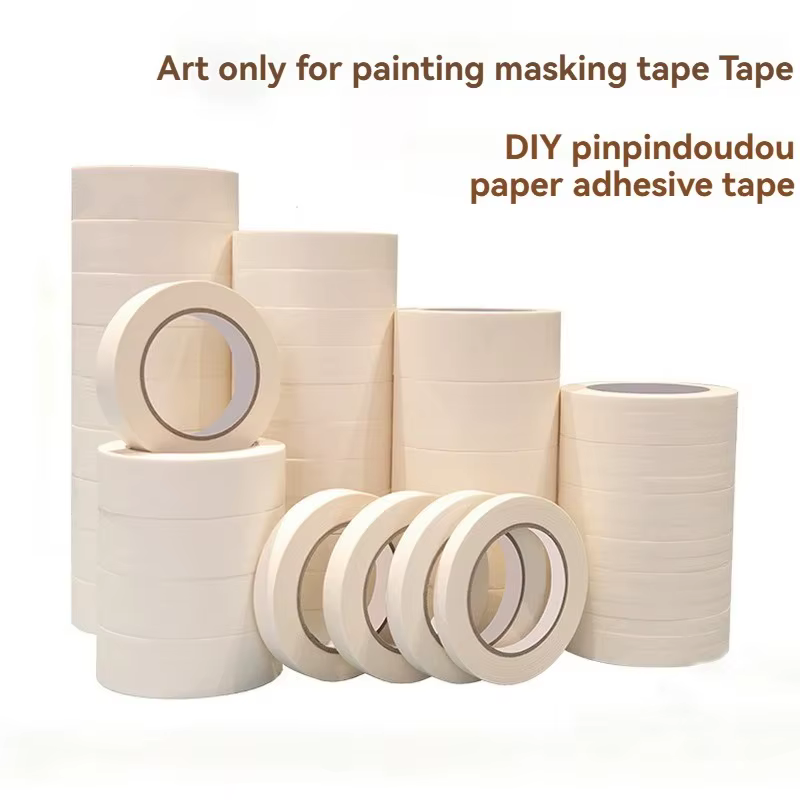 Ruban de masquage en papier crépon beige 20m