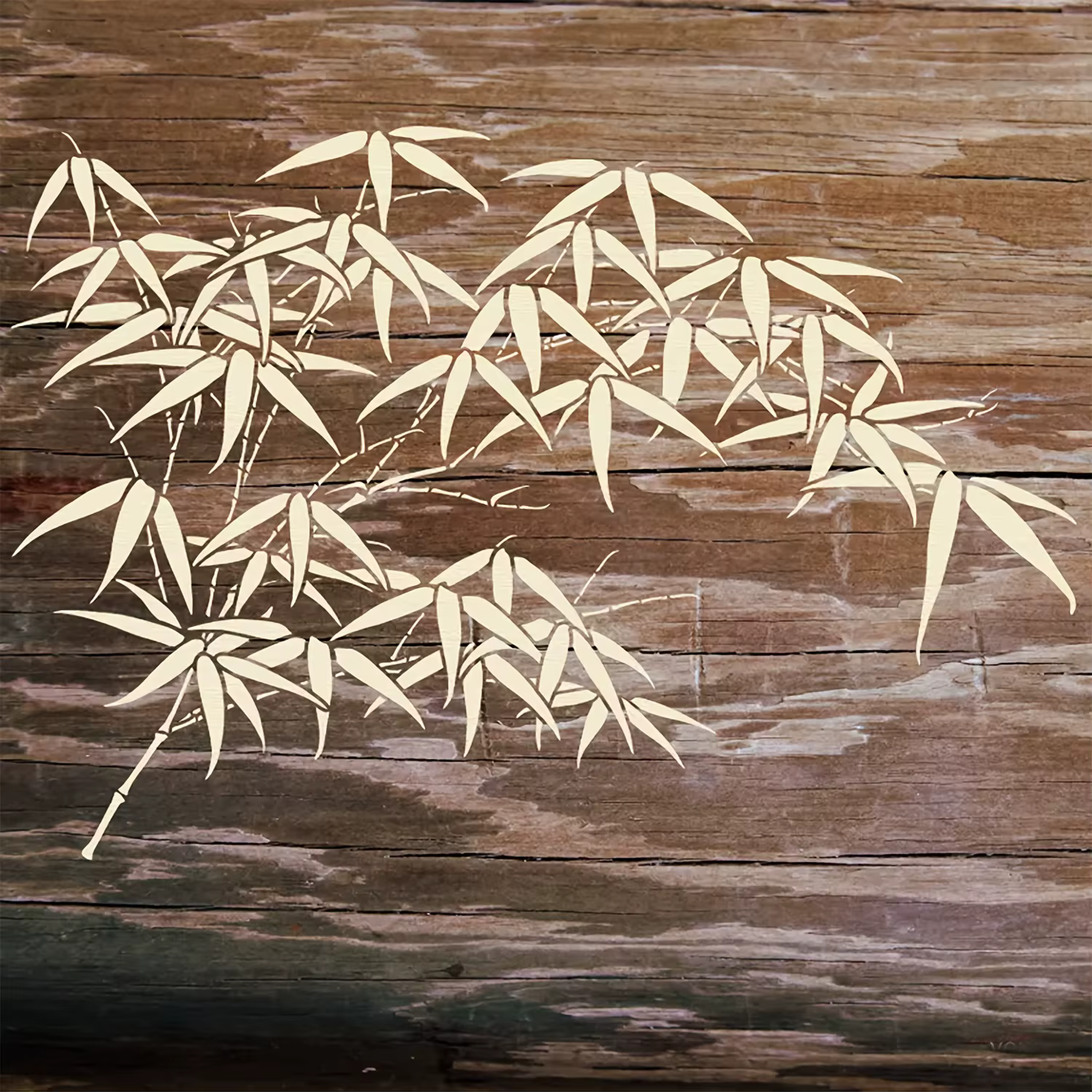 Pochoir en bambou motif feuilles 11,7*8,3 pouces pour la peinture au pinceau, gabarits de dessin pour l'artisanat, l'art mural, les meubles et les toiles