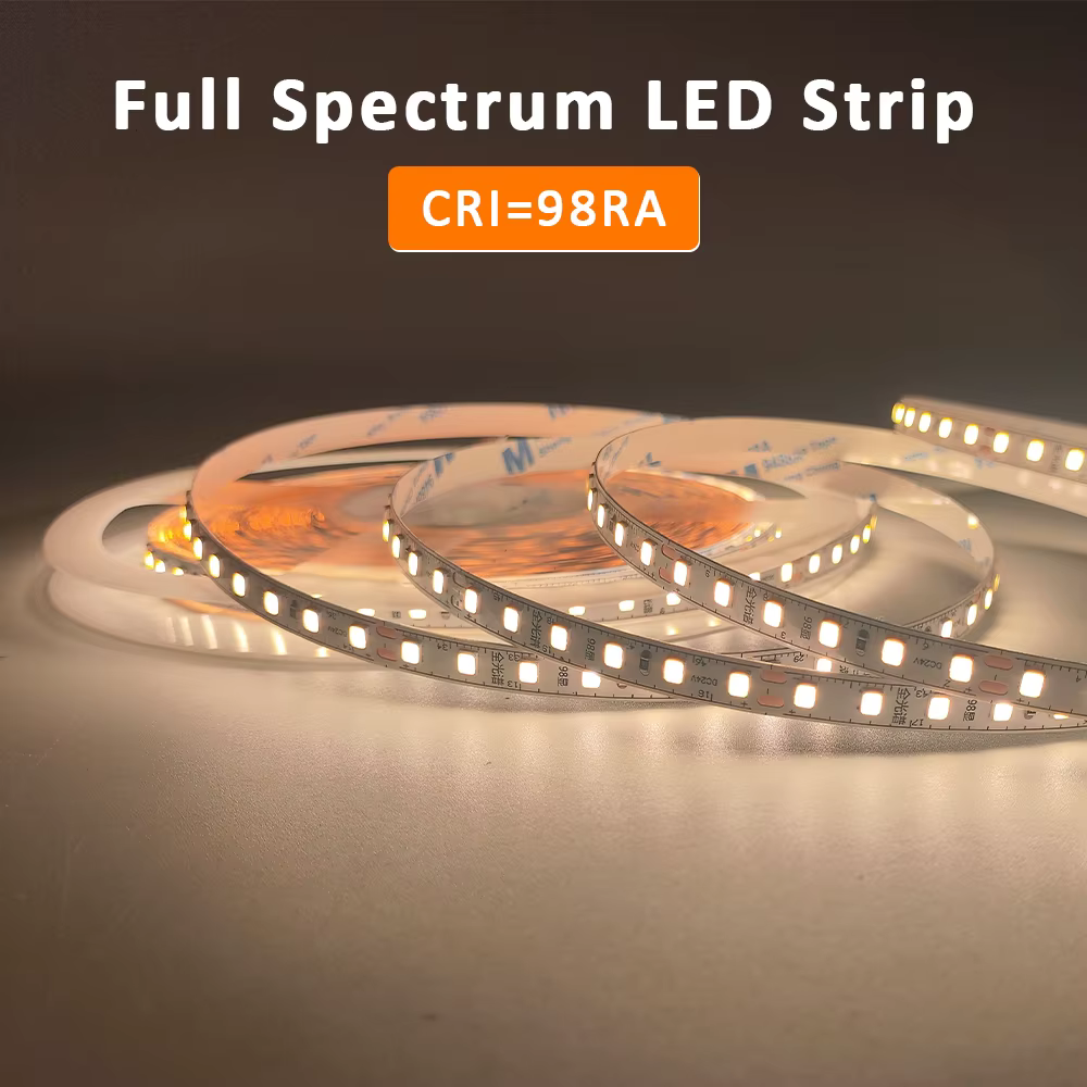 Bande Lumineuse LED Flexible, Ruban de Lecture, Lampes de Travail, Blanc Froid, Chaud, Naturel, Ra98, IP20, 2835 Diodes/m, 5m, 10m, 24V, 120
