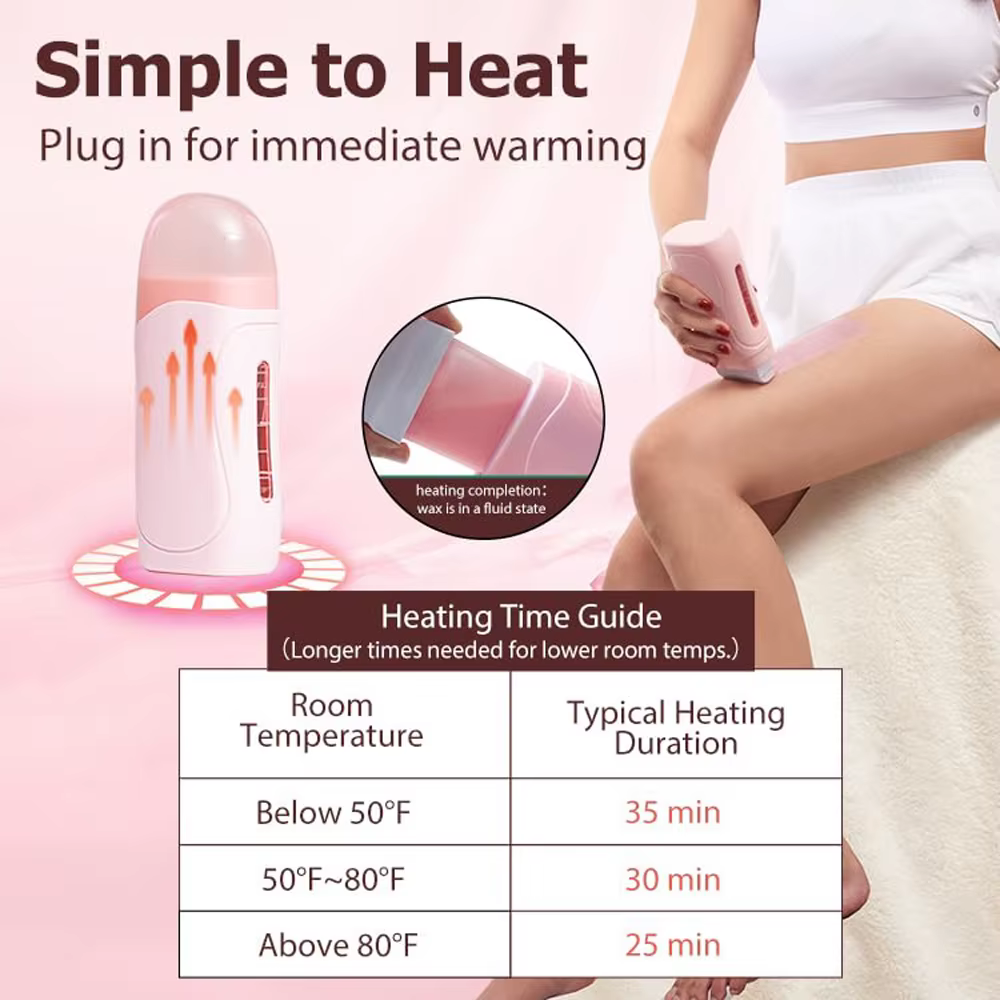 Unisexe rouleau sur cire dépilatoire crème épilation rouleau cire chauffage épilation cartouche chaude plus chaud équipement outil épilation Kit