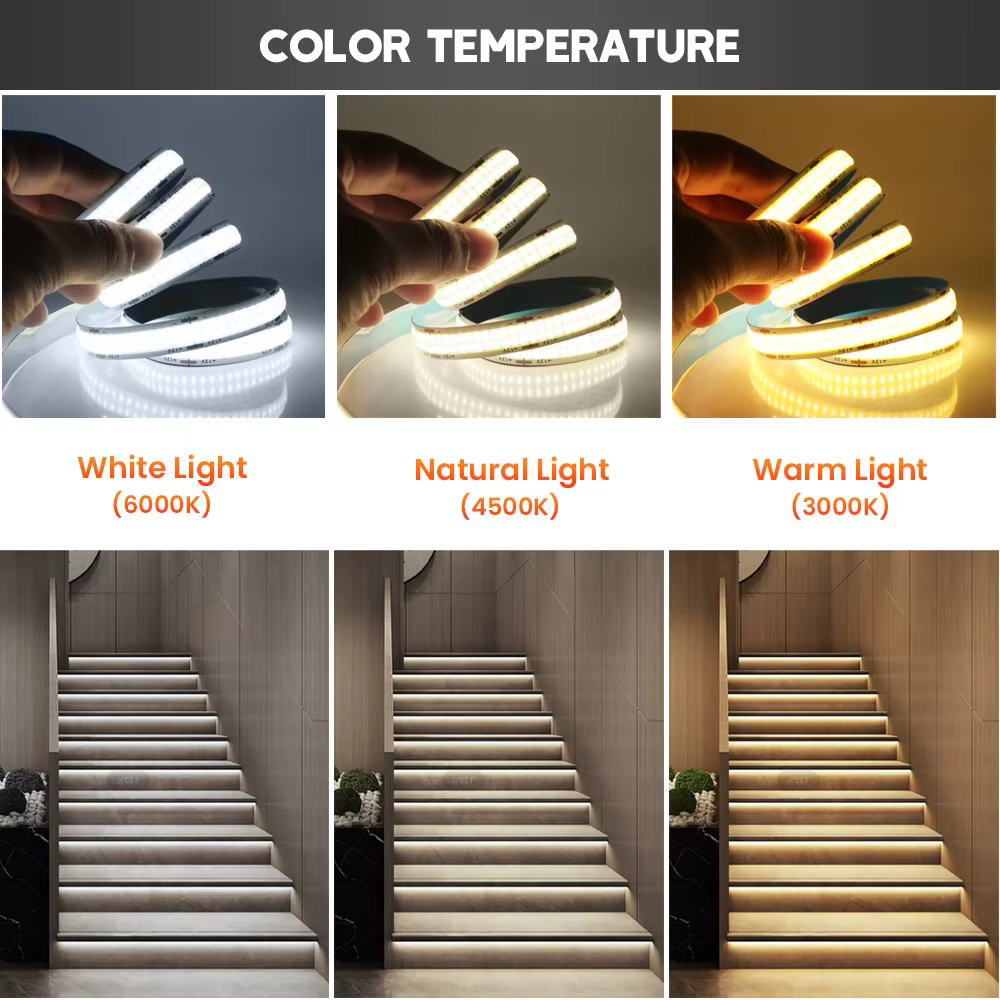 Bande lumineuse flexible à LED COB, 12V, 24V, 600 gible/m, haute luminosité, FOB, double nucléoRA90, 3000K, 4000K, 6000K, intensité variable