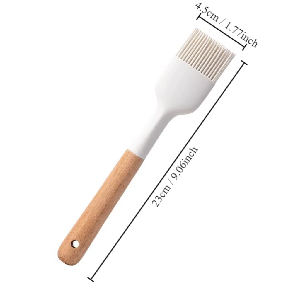 Pinceau à badigeonner blanc avec manche en bois