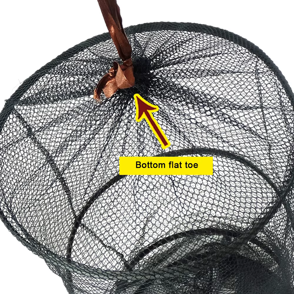 Panier pliable de protection pour poissons, sac à poissons à fond plat et à ouverture large, filet simple pour attraper poissons, crevettes, homards, anguilles
