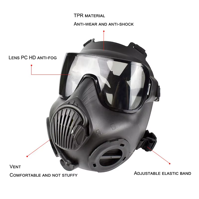 Masque respiratoire tactique de Protection masque à gaz complet pour Airsoft tir chasse équitation en plein air CS jeu Cosplay Protection