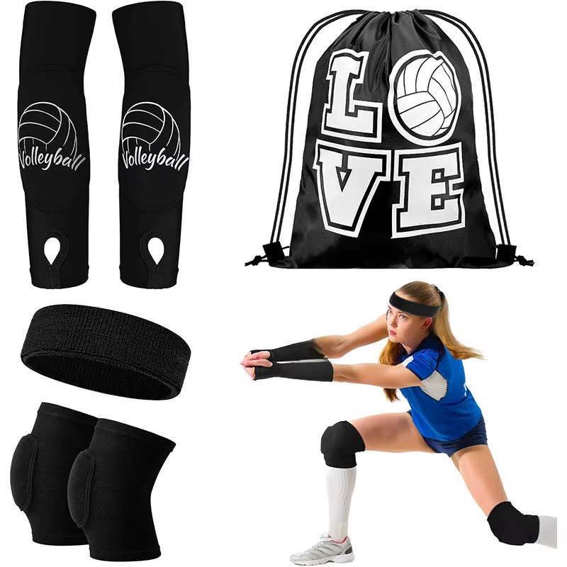 Protections pour les bras et les genoux de volley-ball avec absorption des chocs par éponge et respirabilité pour l'entraînement, protection sportive universelle
