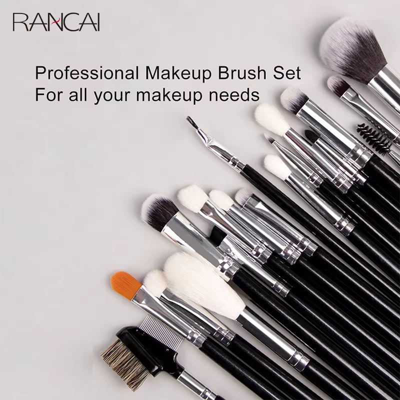 Ensemble professionnel de 40 pinceaux de maquillage à poils synthétiques doux pour poudre, estompage, contour, sourcils, fard à paupières, éventail et fond de teint