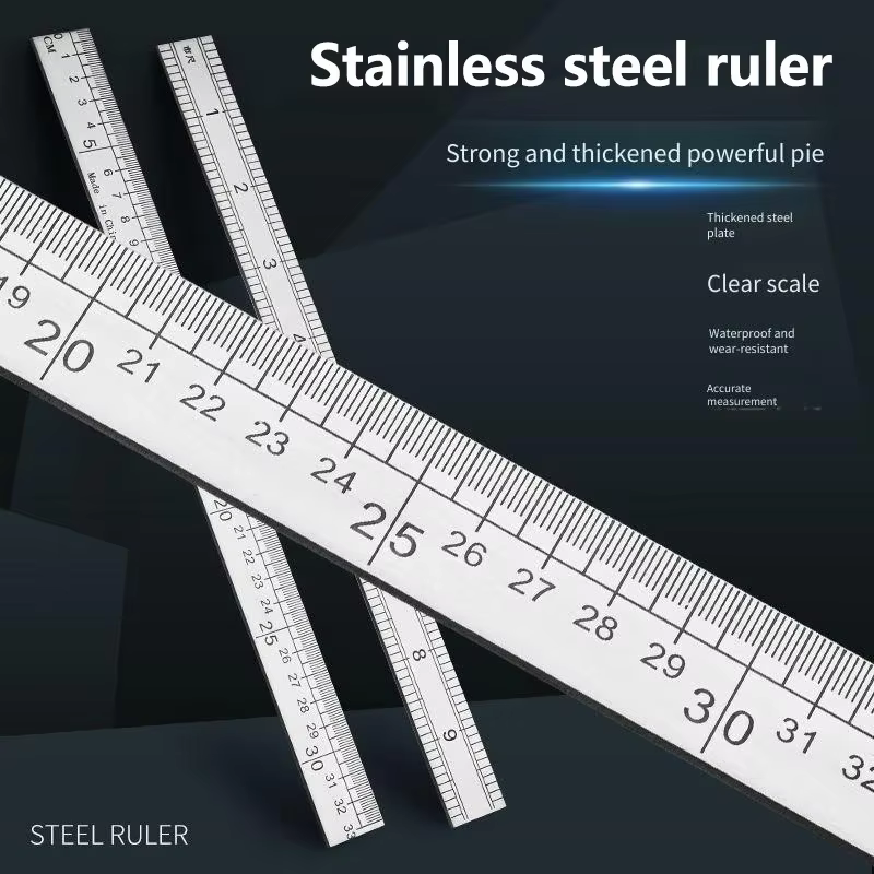 Règle en acier inoxydable épaissie | Outil de mesure de haute précision | Multifonctionnel pour la couture