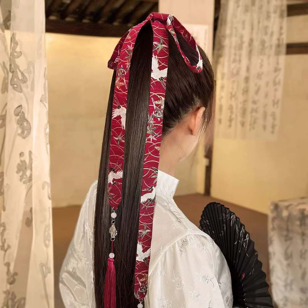 Sangles de cheveux longs à glands rétro, rubans de cheveux de style chinois, nœud, ornement de cheveux, coiffure, bandeaux Hanfu chinois, accessoires pour cheveux