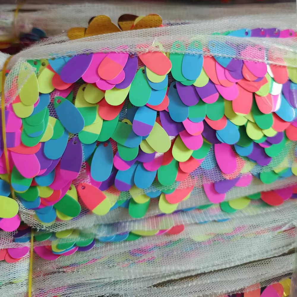 Ruban à paillettes en filet souple