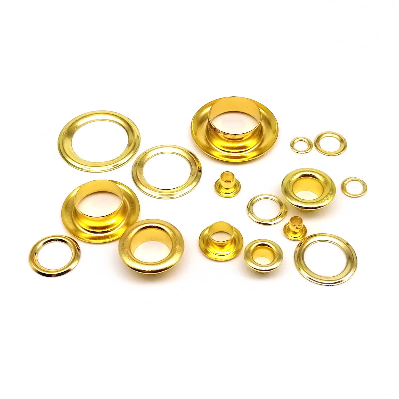 100 ensembles 2.5-12mm oeillet doré en métal de haute qualité avec rondelle œillet anneau trou d'air Rivet pour sac en cuir chaussures ceinture casquette vêtements
