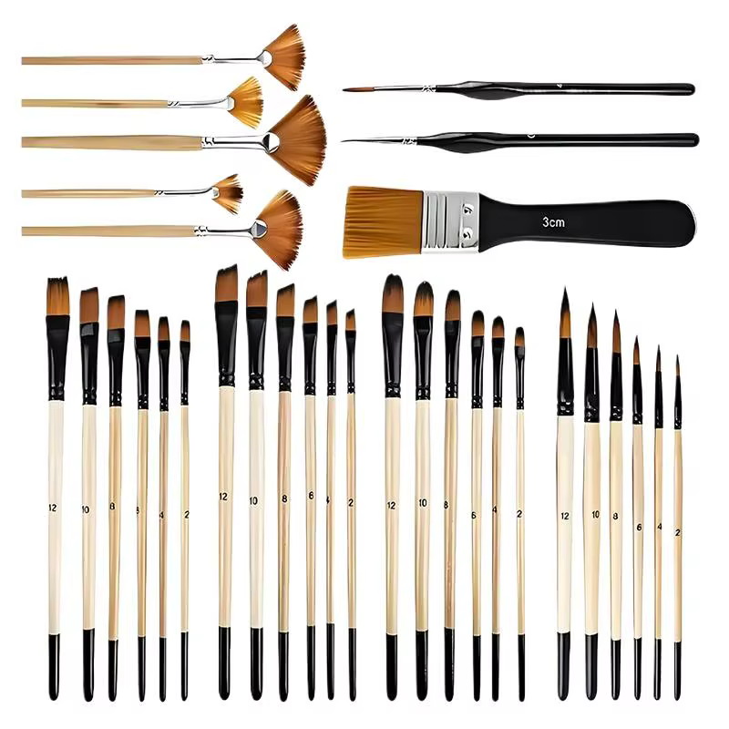 Ensemble de pinceaux de peinture 28/32 pièces pour peinture acrylique