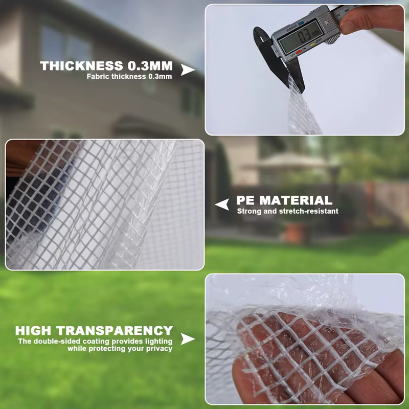 Bâche à grille transparente de 0.3mm d'épaisseur
