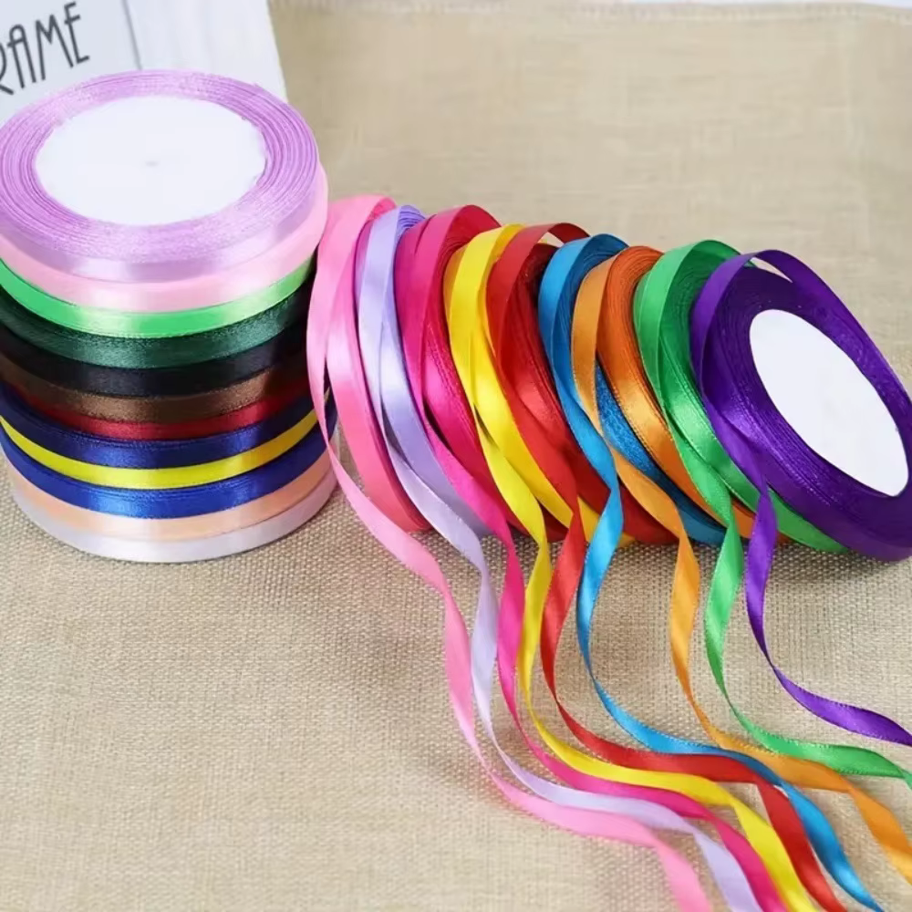 Ruban en satin de soie de 25 yards et 6 mm pour artisanat
