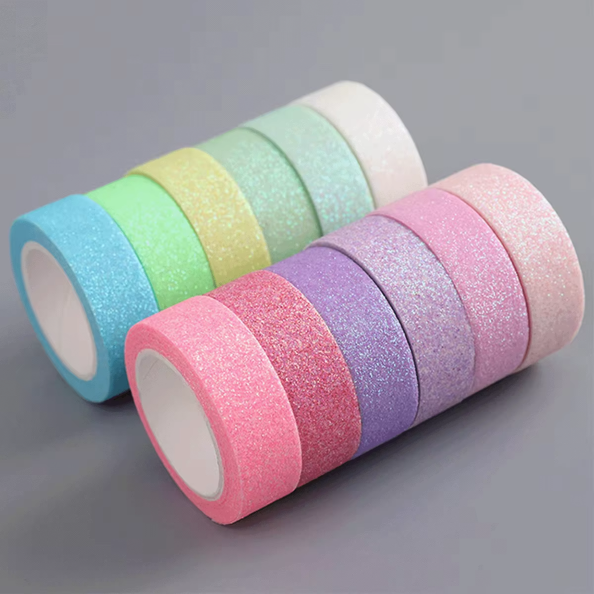 Ensemble de 12 rouleaux d'autocollants à paillettes colorées