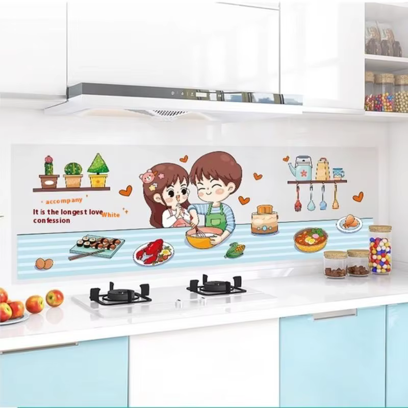 Autocollants muraux auto-adhésifs résistants à l'huile pour cuisine