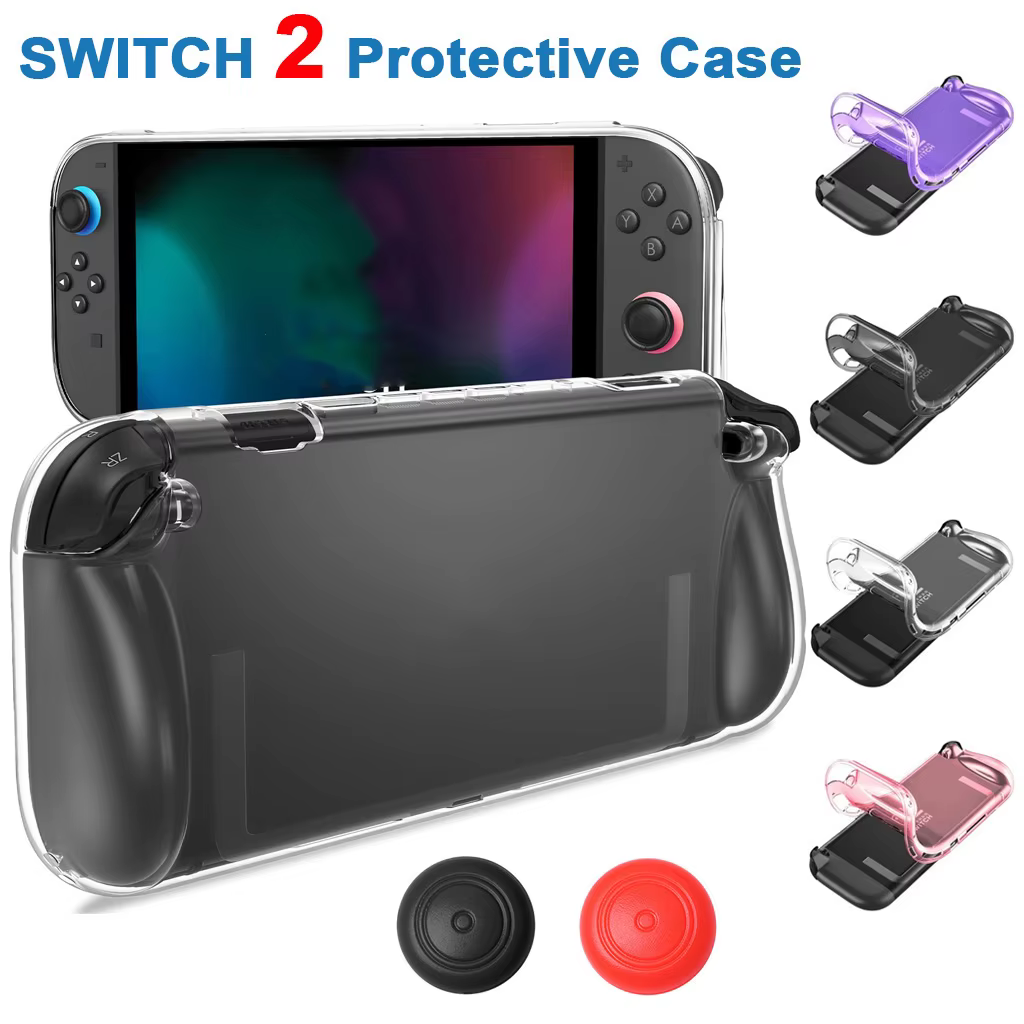 Switch 2 (2025) Étui de protection Couverture transparente Protecteur Anti-rayures Absorption des chocs Conception de poignée ergonomique pour Nintendo Switch 2