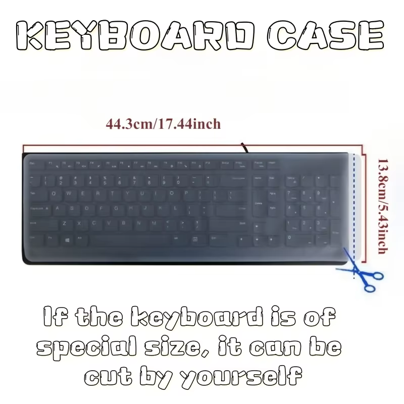 Housse de protection transparente ultra-fine pour clavier - Housse de protection standard pour clavier de bureau PC, imperméable et anti-poussière
